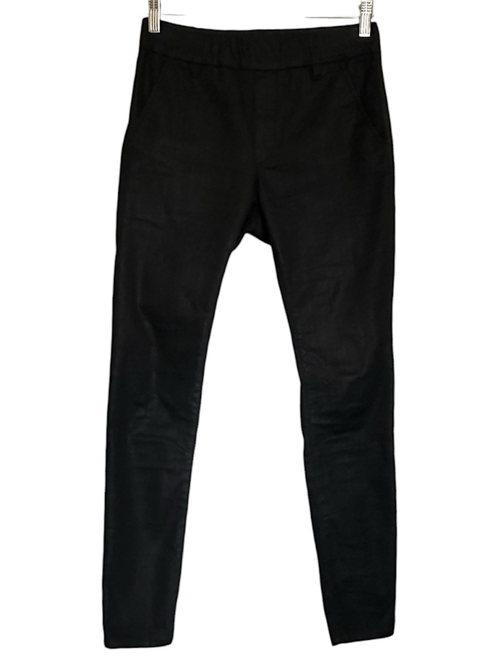 Bevy Flog Ankle Pants Women’s Size 24 Black Stripe Stretch Elastic Waist Pull On